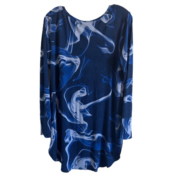 NWT Soma Soft Jersey Shirt Tail Tunic Top Size M Vapor Navy Print - Picture 10 of 15